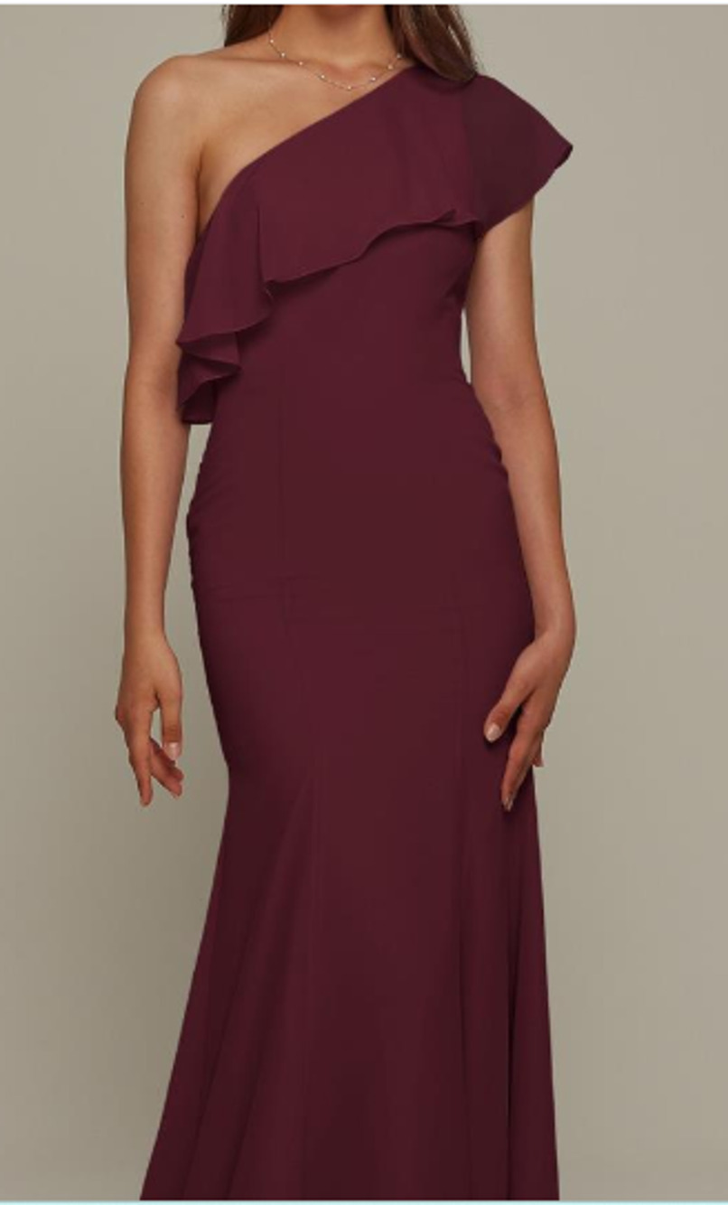 AW BRIDAL 0 XS burgundy wine Felicia formal prom bridesmaid maxi dress NEW b24